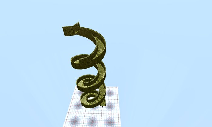 Gold Brick Spiral Staircase - Single Prim