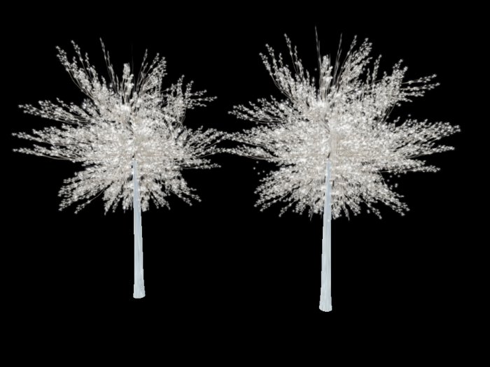White Trees with or without Particle Snow