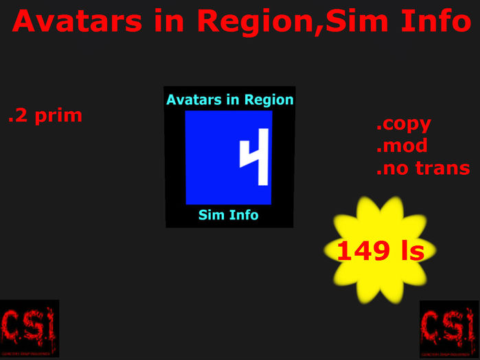 Avatars in Region,Sim Info(box)