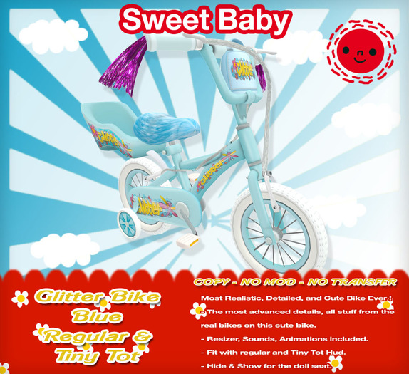 Sweet Baby - Glitter Bike Blue