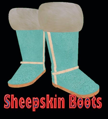 Blue Sheepskin Boots