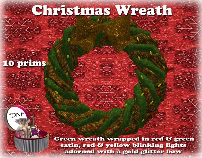 PDN: CHRISTMAS WREATH BLINKING RED & YELLOW BOX