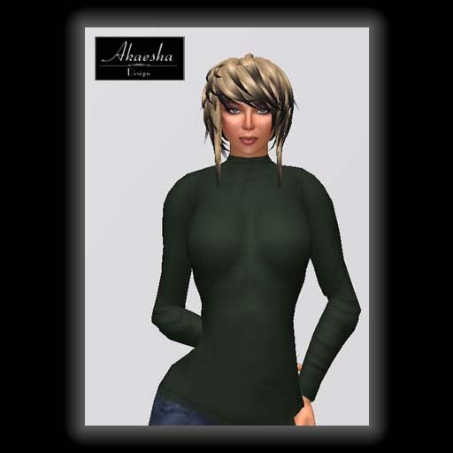 Akaesha's Ribbed Turtleneck Sweater - Green W