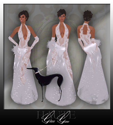 SHEER ERTE' WHITE GOWN- By Gelese Giano