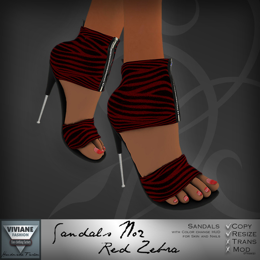 VF Sandals No2 Red Zebra