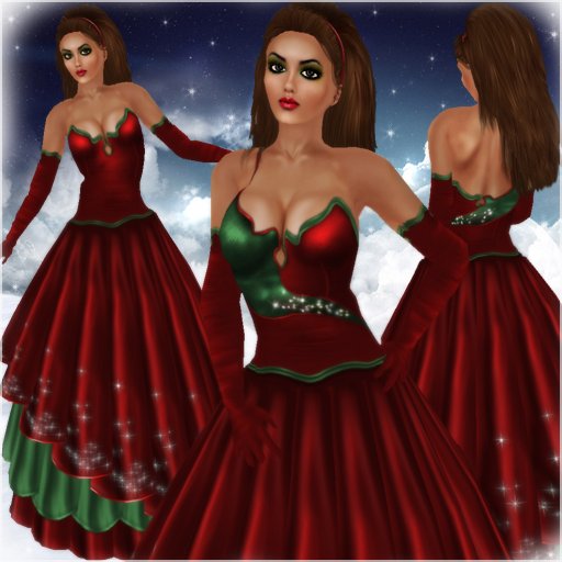 !BH Magi Gown Dress - Red/ Green