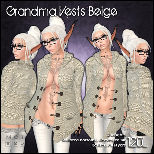 [ SAKIDE ] Grandma Vests Beige