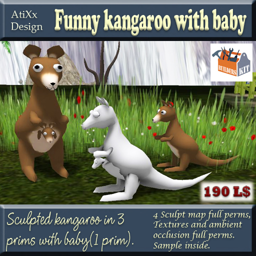 Funny Kangaroo with baby in pocket