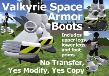 Second Life Marketplace - Valkyrie Anime Space Armor Battle Boots (boxed)