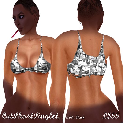 ChX-CutShortSinglet,with black