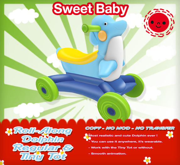 Sweet Baby - Roll-Along Dolphin Regular & Tiny Tot