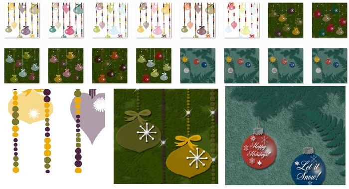 @MA@ christmas textures fabric 2 ornaments