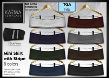 Karma Template - TGA - Mini Skirt with Stripes - 8 colors - High detailled Texture 1024 px