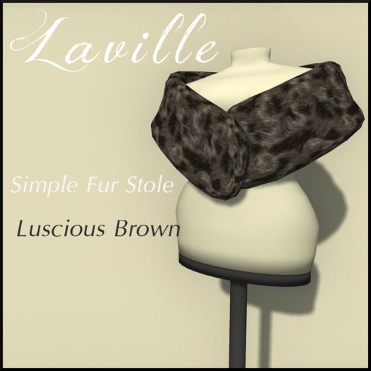 ! Laville ! Simple Fur Stole - Luscious Brown (Single Colour)