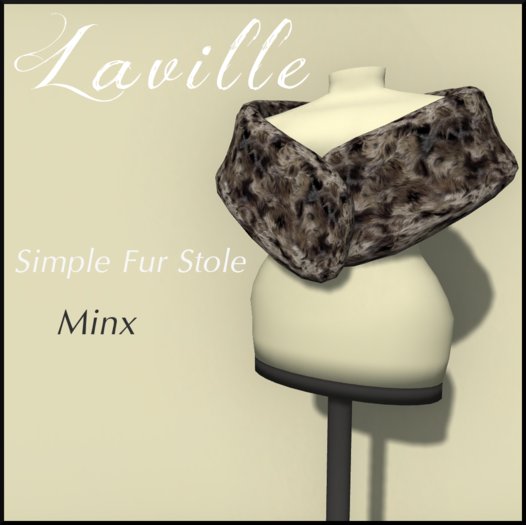 ! Laville ! Simple Fur Stole - MINX (Single Colour)