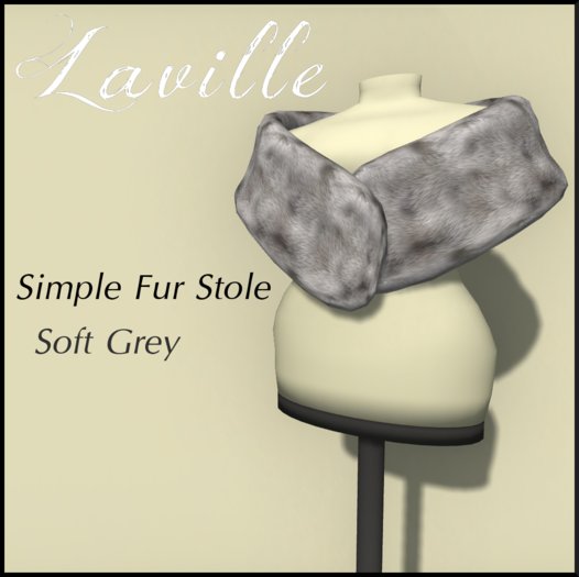 ! Laville ! Simple Fur Stole - Soft Grey (Single Colour)