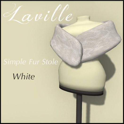 ! Laville ! Simple Fur Stole - WHITE (Single Colour)