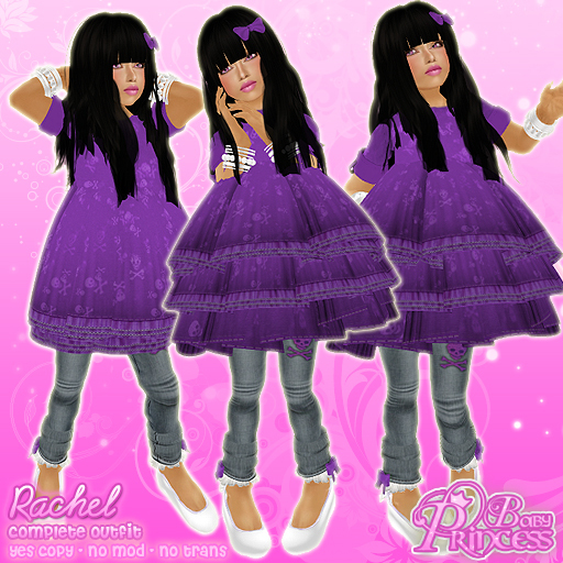 :*BABY*: Rachel in Purple +:* PRINCESS *:+  Cute little Girl Skulls Outfit