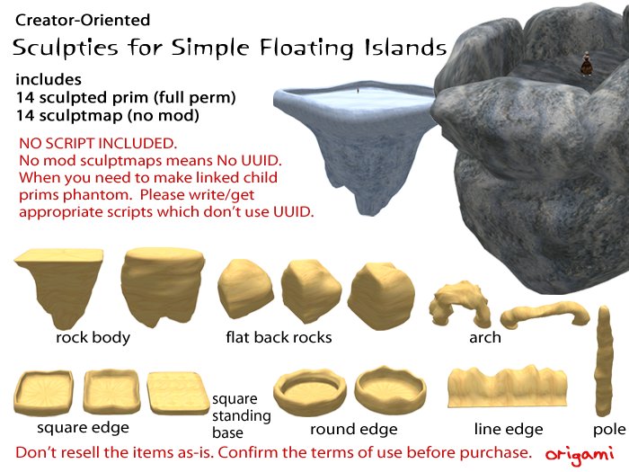 origami~* Sculpties for Simple Floating Islands