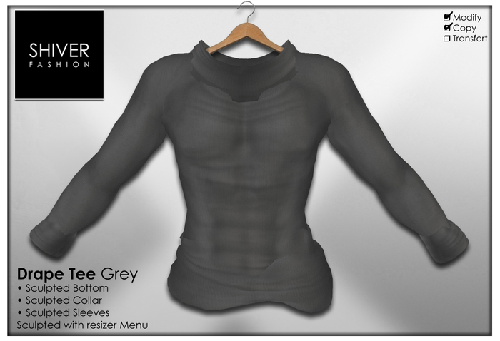Shiver - Drape neck Sweater Grey