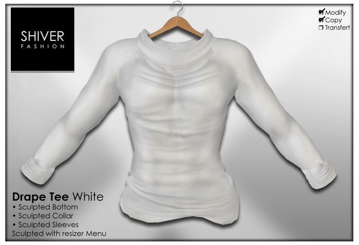 Shiver - Drape Neck Sweater White