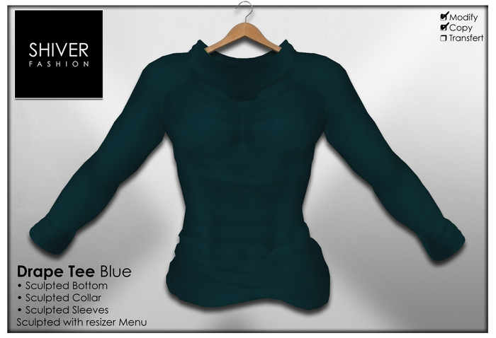 Shiver - Drape neck Sweater Navy Blue