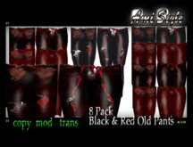 Full Perm 8 Textures Black and Red Old Pants