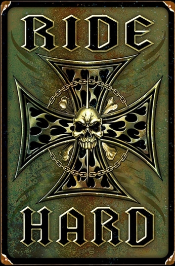 Ride Hard Biker Bar Sign