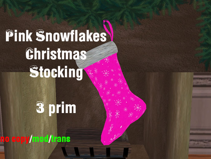 Pink Snowflakes Stocking