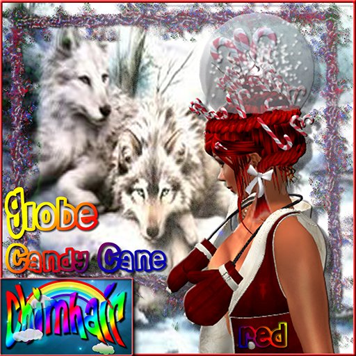 %.:ChimHair:.% Globe Candy Cane Red