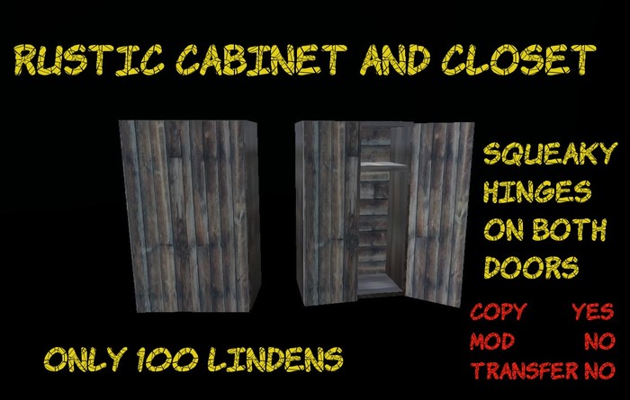 rustic cabinet and closet set(BOXED)