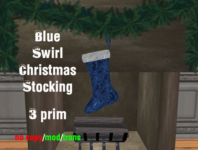 Blue Swirl Christmas Stocking