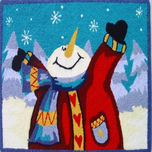 Snowman Welcome Rug