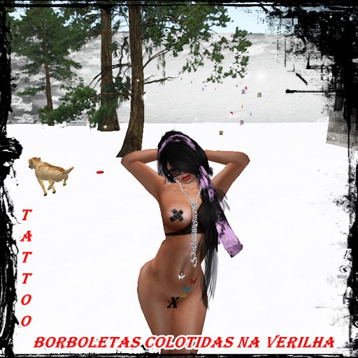 TATTOO BORBOLETA COLORIDA VIRILHA