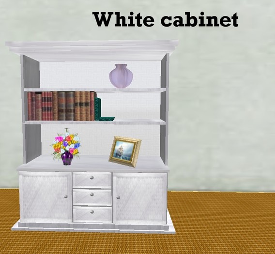 White bookcase.
