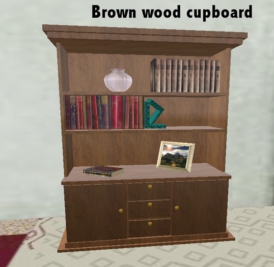 A brown wood Bookcase