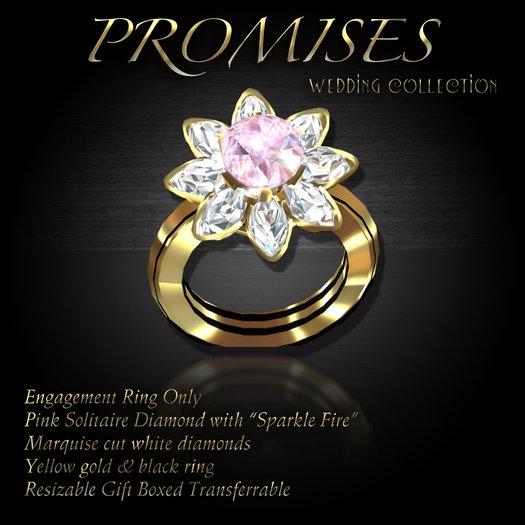 Exquisite Promises Pink Engagement Ring Yellow Gold