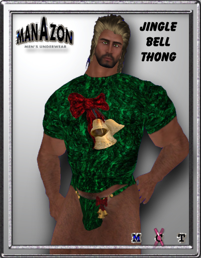 ManAzon  - Christmas Bell Thong Set (Green)