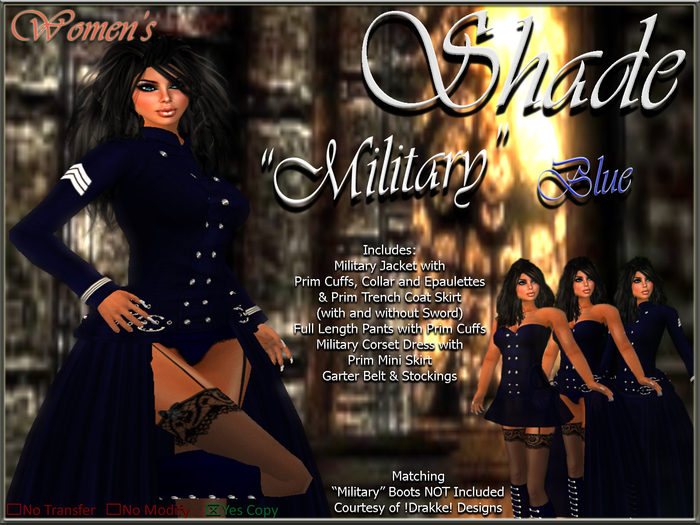 !SHADE! "Military" For Women Blue