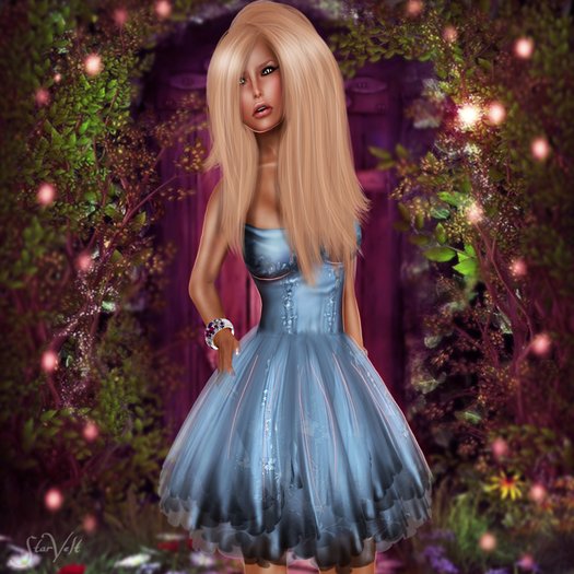 Short Blossom Blue Dress