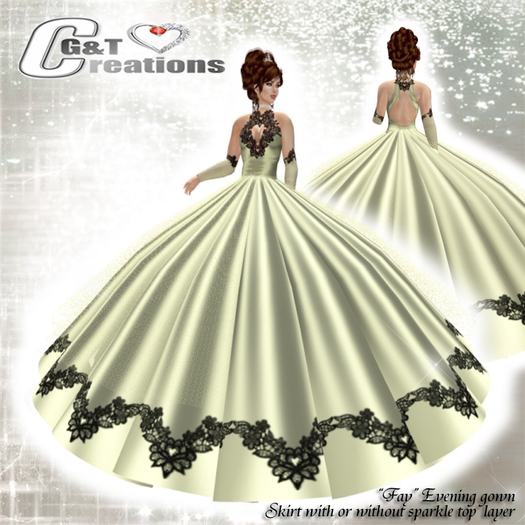 G&T Creations FAY Ballroom Gown citrus lime yellowmetallic