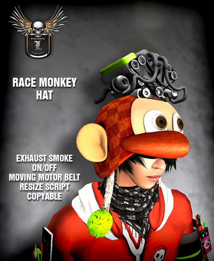 PIXLIGHTS FACTORY RACE MONKEY HAT 