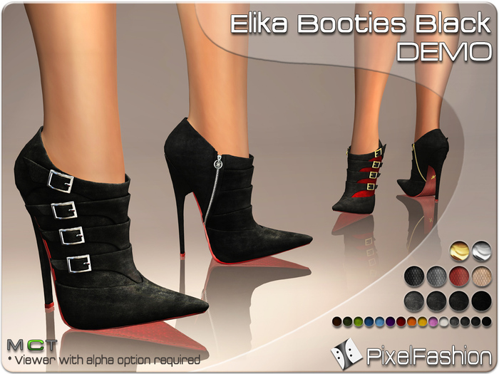 :)(: Elika Booties Black DEMO ( Suede Boots )