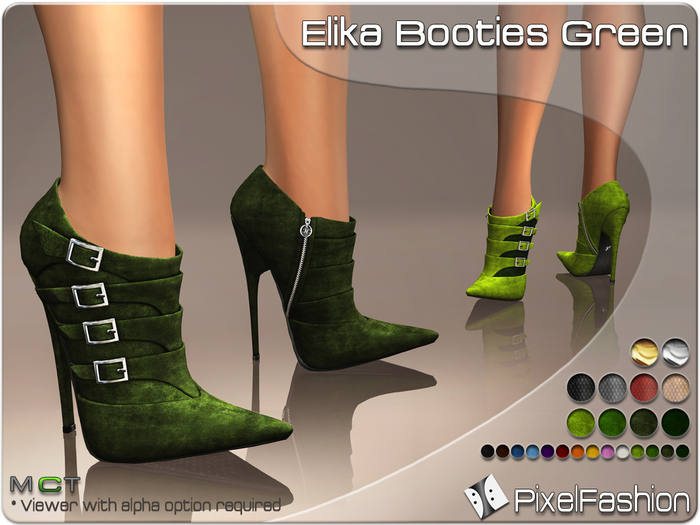 :)(: Elika Booties Green ( Suede Boots )