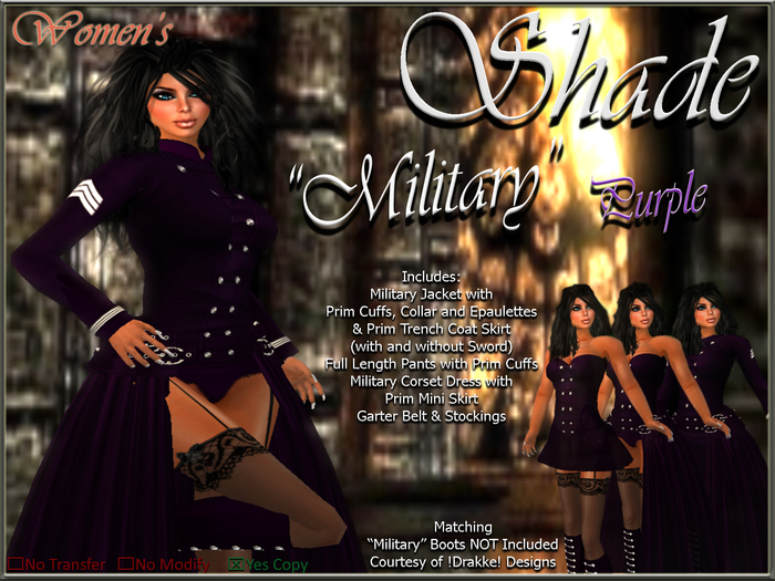 !SHADE! "Military" For Women Purple