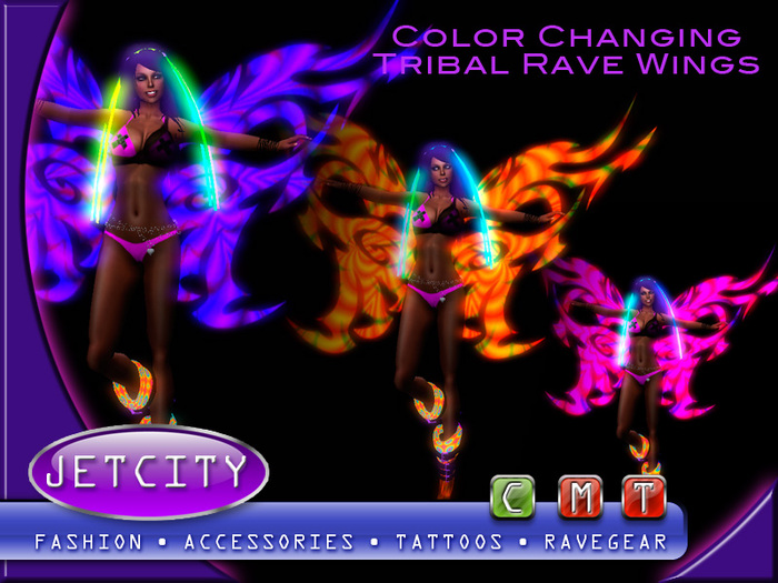 JETCITY - Color Changing Tribal Rave Wings
