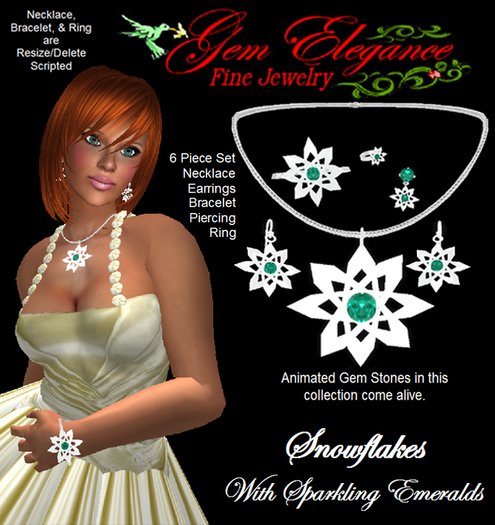 Gem Elegance Snowflake Emeralds Set 