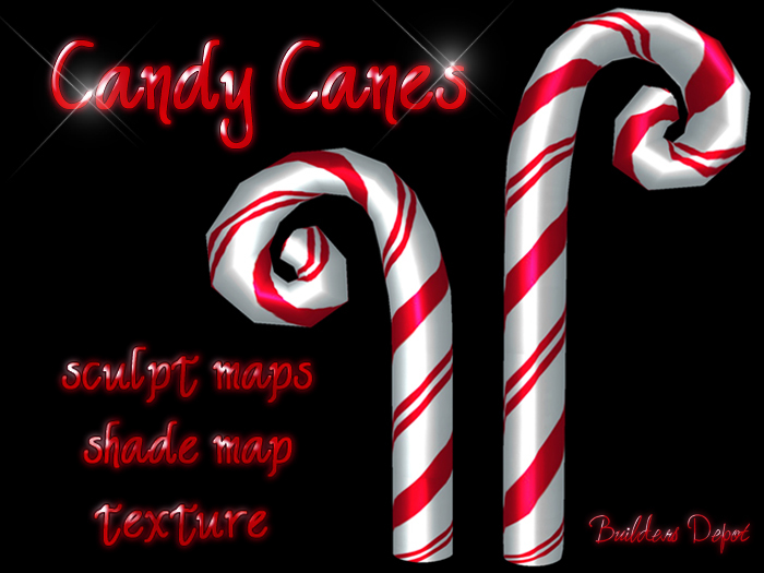 FULL PERM Candy Cane Sculpt Maps & Texture