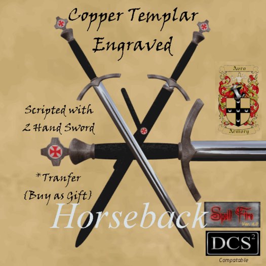Horseback Engraved Templar Copper
