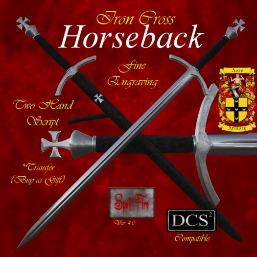 Horseback Iron Cross Engraved